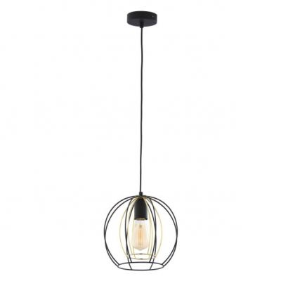 TK Lighting lampa wisząca Jaula E27 czarno/złota 6251 (6251)